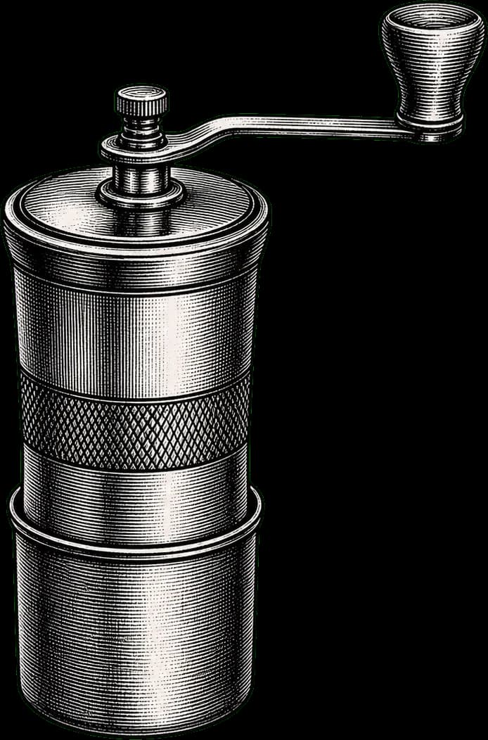 A hand grinder with the crank fitted