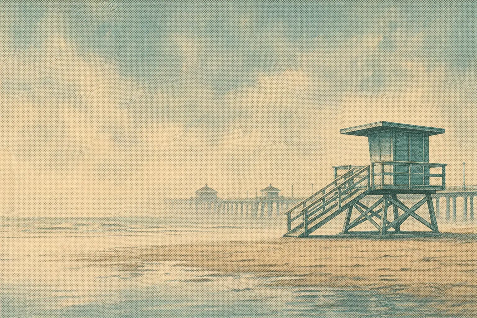 Huntington Beach at twenty past six in the morning